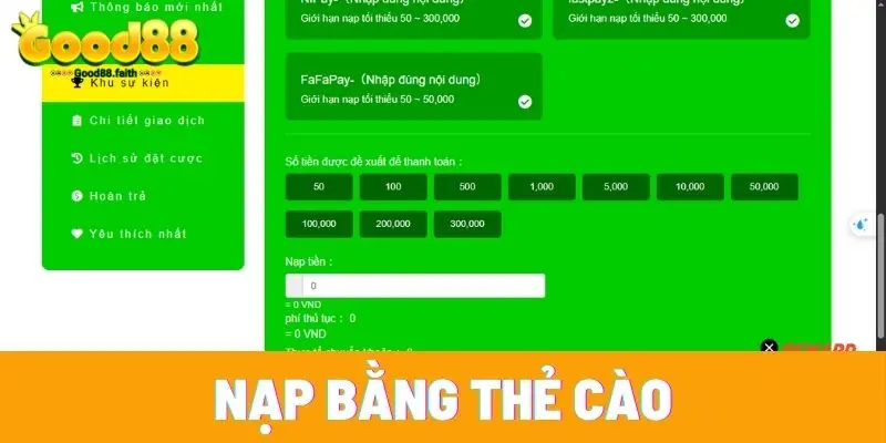 Nạp Tiền Good88 - Cẩm Nang Cho Hội Viên Mới Gia Nhập 4 Thẻ cào điện thoại tại Good88