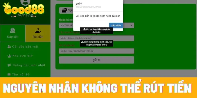 Rút tiền Good88 nhanh gọn, uy tín cho cộng đồng cược thủ 5 meta: Việc thanh toán rút tiền Good88 vô cùng thuận tiện. Chỉ với ba thao tác cơ bản, bạn đã có thể dễ dàng chuyển tiền thắng cược Rút tiền Good88 nhanh gọn, uy tín cho cộng đồng cược thủ Việc thanh toán rút tiền Good88 vô cùng thuận tiện. Chỉ với ba thao tác cơ bản, bạn đã có thể dễ dàng chuyển tiền thắng cược từ ví game về tài khoản ngân hàng cá nhân. Hướng dẫn chi tiết sau đây sẽ giúp bạn thực hiện giao dịch an toàn, nhanh chóng. Hãy cùng nhà cái Good88 tìm hiểu cách thức rút thưởng đơn giản này! Điều kiện phải có khi rút tiền Good88 Chuyển tiền từ Good88 về tài khoản cá nhân rất dễ dàng, tuy nhiên, để giao dịch được thực hiện trơn tru và bảo mật, bạn cần lưu ý một số yếu tố then chốt: Điều kiện phải có khi rút tiền Good88 Hoàn tất xác thực tài khoản Trước khi rút tiền Good88, hãy chắc chắn rằng bạn đã xác minh danh tính đầy đủ. Điều này đồng nghĩa với việc bạn cần gửi các giấy tờ tùy thân hợp lệ để hệ thống nhà cái đối chiếu, đảm bảo an toàn cho tài khoản của bạn, tránh các hành vi lừa đảo. Đảm bảo số dư khả dụng Để giao dịch thành công, tài khoản game của bạn cần có đủ tiền thưởng để thực hiện lệnh chuyển tiền. Nếu số dư không đáp ứng được yêu cầu, giao dịch sẽ bị từ chối. Hãy lưu ý rằng một số ưu đãi có thể yêu cầu bạn đạt doanh thu cược tối thiểu mới đủ điều kiện thanh toán. Nắm rõ hạn mức giao dịch Good88 thường đặt ra giới hạn về số lần và hạn mức tối thiểu/tối đa cho mỗi lần chuyển khoản trong ngày hoặc tháng. Hãy kiểm tra kỹ những quy định này trong phần cài đặt tài khoản để tránh gặp trục trặc khi thực hiện. Check trạng thái giao dịch Một yếu tố quan trọng khác là đảm bảo bạn không có giao dịch nào đang trong trạng thái chờ hoặc bị hoãn. Trước khi yêu cầu thanh toán mới, hãy kiểm tra kỹ để chắc chắn rằng các giao dịch trước đã được hoàn tất, tránh tình trạng chồng chéo hoặc lỗi hệ thống. Đảm bảo các giao dịch trước đó đã hoàn tất là điều kiện tiên quyết Xem thêm: Tổng Hợp Khuyến Mãi Good88 Cho Hội Viên Đầu 2025 Các bước rút tiền Good88 siêu nhanh trong vài nốt nhạc Chuyển khoản từ Good88 về ví cá nhân giờ đây cực kỳ thuận tiện và nhanh chóng với quy trình tối giản chỉ gồm ba thao tác. Sau đây là hướng dẫn cụ thể giúp bạn thanh toán an toàn, hiệu quả: Các bước rút tiền Good88 siêu nhanh trong vài nốt nhạc Thao tác 1: Truy cập tài khoản Đầu tiên, bạn cần đăng nhập vào tài khoản Good88 của mình thông qua website chính thức hoặc ứng dụng di động bằng thông tin đăng nhập đã thiết lập. Thao tác 2: Lựa chọn mục thanh toán Trên giao diện chính, bạn sẽ thấy thanh menu với nhiều tùy chọn. Hãy tìm và chọn mục "Thanh toán" (hoặc "Rút thưởng", tùy theo cách hiển thị của hệ thống). Nếu không thấy mục này ngay, bạn có thể tìm trong phần "Quản lý tài khoản" hoặc "Hồ sơ cá nhân". Thao tác 3: Hoàn tất thông tin và xác nhận Khi đã chọn mục thanh toán, hệ thống sẽ yêu cầu bạn điền số tiền muốn chuyển và lựa chọn phương thức nhận tiền phù hợp. Hãy chắc chắn rằng thông tin tài khoản ngân hàng hoặc ví điện tử bạn cung cấp là chính xác và đã được cập nhật. Sau khi điền đầy đủ và kiểm tra kỹ lưỡng, hãy xác nhận giao dịch. Tiếp theo, bạn sẽ được điều hướng đến trang chủ sảnh game và có thể tiếp tục trải nghiệm. Hệ thống sẽ yêu cầu bạn điền số tiền muốn chuyển Những lưu ý quan trọng khi thực hiện giao dịch thanh toán tại Good88 Mặc dù quá trình chuyển tiền từ Good88 về tài khoản cá nhân được thiết kế đơn giản, bạn vẫn cần lưu tâm một số điểm sau để đảm bảo giao dịch diễn ra thuận lợi và bảo mật: Kiểm tra tính chính xác của dữ liệu tài khoản Khi thiết lập tài khoản trên hệ thống Good88, việc cung cấp thông tin cá nhân đầy đủ và chuẩn xác là vô cùng quan trọng. Các thông tin này bao gồm họ tên, số điện thoại và mật khẩu. Hãy chắc chắn rằng thông tin đăng ký trùng khớp với dữ liệu tài khoản ngân hàng bạn sử dụng để nhận tiền. Bất kỳ sự sai lệch nào cũng sẽ khiến yêu cầu thanh toán bị hệ thống từ chối. Xác thực kỹ lưỡng trước khi xác nhận Trước khi hoàn tất lệnh chuyển tiền, hãy dành thời gian kiểm tra lại thông tin tài khoản ngân hàng nhận và số tiền muốn rút. Việc nhập sai thông tin có thể dẫn đến việc giao dịch bị treo, buộc bạn phải thực hiện lại toàn bộ quy trình. Nếu nhập sai quá nhiều lần, tài khoản của bạn có thể bị tạm khóa để đảm bảo an toàn. Đáp ứng các yêu cơ bản của Good88 Good88 đặt ra một số tiêu chí nhất định mà người chơi cần đáp ứng trước khi có thể thực hiện giao dịch. Những tiêu chí này có thể bao gồm việc đạt doanh thu cược tối thiểu hoặc hoàn thành các yêu cầu của chương trình ưu đãi. Nếu không đáp ứng đủ, yêu cầu rút tiền good88 của bạn sẽ không được chấp thuận. Vì vậy, hãy luôn kiểm tra kỹ các điều khoản và điều kiện tại good88.com. Xem thêm: Tải App good88 nhanh chóng, tiện lợi chơi mọi lúc mọi nơi Câu hỏi thường gặp - Giải đáp thắc mắc về giao dịch thanh toán tại Good88 Khi chuyển tiền từ Good88 về tài khoản cá nhân, người chơi có thể gặp một số vướng mắc. Dưới đây là phần giải đáp cho những câu hỏi phổ biến, giúp bạn thực hiện giao dịch thuận lợi hơn: Nguyên nhân nào khiến tôi không thể rút tiền từ tài khoản Good88? Phổ biến nhất là sự không trùng khớp giữa thông tin tài khoản ngân hàng và dữ liệu tài khoản game. Hãy đảm bảo tên chủ tài khoản, số tài khoản ngân hàng và các thông tin cá nhân khác phải thống nhất. Ngoài ra, nếu bạn chưa đạt đủ doanh thu cược yêu cầu hoặc chưa hoàn thành các điều kiện của chương trình khuyến mãi, lệnh chuyển tiền cũng sẽ bị từ chối. Nguyên nhân nào khiến tôi không thể rút tiền từ tài khoản Good88? Good88 có đặt hạn mức rút tiền tối đa không? Câu trả lời là có. Good88 quy định giới hạn số tiền tối đa cho mỗi lần giao dịch cũng như tổng số tiền được phép rút trong ngày. Hạn mức này có thể thay đổi tùy theo cấp độ tài khoản hoặc các chương trình ưu đãi hiện hành. Bạn có thể tra cứu thông tin chi tiết trong mục “Điều khoản và Điều kiện” trên website chính thức hoặc liên hệ với bộ phận hỗ trợ khách hàng để được giải đáp. Mất bao lâu để hoàn tất giao dịch chuyển tiền từ Good88? Thông thường, thời gian xử lý cho một giao dịch chuyển tiền từ Good88 dao động từ vài phút đến vài giờ làm việc. Tuy nhiên, nếu bạn thực hiện giao dịch vào cuối tuần hoặc các ngày lễ, thời gian xử lý có thể kéo dài hơn. Để giao dịch được thực hiện nhanh chóng, hãy đảm bảo tài khoản của bạn đã được xác minh đầy đủ và không có bất kỳ vấn đề nào về mặt thông tin. Chuyển khoản từ Good88 về tài khoản cá nhân được thực hiện dễ dàng chỉ với ba thao tác đơn giản. Việc nắm rõ các quy định và lưu ý trong quá trình giao dịch rút tiền Good88 sẽ giúp bạn thanh toán an toàn và hiệu quả. Hy vọng rằng những hướng dẫn chi tiết trên đây sẽ giúp người chơi có những trải nghiệm tuyệt vời khi tham gia giải trí tại Good88. meta: Việc thanh toán rút tiền Good88 vô cùng thuận tiện. Chỉ với ba thao tác cơ bản, bạn đã có thể dễ dàng chuyển tiền thắng cược Rút tiền Good88 nhanh gọn, uy tín cho cộng đồng cược thủ Việc thanh toán rút tiền Good88 vô cùng thuận tiện. Chỉ với ba thao tác cơ bản, bạn đã có thể dễ dàng chuyển tiền thắng cược từ ví game về tài khoản ngân hàng cá nhân. Hướng dẫn chi tiết sau đây sẽ giúp bạn thực hiện giao dịch an toàn, nhanh chóng. Hãy cùng nhà cái Good88 tìm hiểu cách thức rút thưởng đơn giản này! Điều kiện phải có khi rút tiền Good88 Chuyển tiền từ Good88 về tài khoản cá nhân rất dễ dàng, tuy nhiên, để giao dịch được thực hiện trơn tru và bảo mật, bạn cần lưu ý một số yếu tố then chốt: Điều kiện phải có khi rút tiền Good88 Hoàn tất xác thực tài khoản Trước khi rút tiền Good88, hãy chắc chắn rằng bạn đã xác minh danh tính đầy đủ. Điều này đồng nghĩa với việc bạn cần gửi các giấy tờ tùy thân hợp lệ để hệ thống nhà cái đối chiếu, đảm bảo an toàn cho tài khoản của bạn, tránh các hành vi lừa đảo. Đảm bảo số dư khả dụng Để giao dịch thành công, tài khoản game của bạn cần có đủ tiền thưởng để thực hiện lệnh chuyển tiền. Nếu số dư không đáp ứng được yêu cầu, giao dịch sẽ bị từ chối. Hãy lưu ý rằng một số ưu đãi có thể yêu cầu bạn đạt doanh thu cược tối thiểu mới đủ điều kiện thanh toán. Nắm rõ hạn mức giao dịch Good88 thường đặt ra giới hạn về số lần và hạn mức tối thiểu/tối đa cho mỗi lần chuyển khoản trong ngày hoặc tháng. Hãy kiểm tra kỹ những quy định này trong phần cài đặt tài khoản để tránh gặp trục trặc khi thực hiện. Check trạng thái giao dịch Một yếu tố quan trọng khác là đảm bảo bạn không có giao dịch nào đang trong trạng thái chờ hoặc bị hoãn. Trước khi yêu cầu thanh toán mới, hãy kiểm tra kỹ để chắc chắn rằng các giao dịch trước đã được hoàn tất, tránh tình trạng chồng chéo hoặc lỗi hệ thống. Đảm bảo các giao dịch trước đó đã hoàn tất là điều kiện tiên quyết Xem thêm: Tổng Hợp Khuyến Mãi Good88 Cho Hội Viên Đầu 2025 Các bước rút tiền Good88 siêu nhanh trong vài nốt nhạc Chuyển khoản từ Good88 về ví cá nhân giờ đây cực kỳ thuận tiện và nhanh chóng với quy trình tối giản chỉ gồm ba thao tác. Sau đây là hướng dẫn cụ thể giúp bạn thanh toán an toàn, hiệu quả: Các bước rút tiền Good88 siêu nhanh trong vài nốt nhạc Thao tác 1: Truy cập tài khoản Đầu tiên, bạn cần đăng nhập vào tài khoản Good88 của mình thông qua website chính thức hoặc ứng dụng di động bằng thông tin đăng nhập đã thiết lập. Thao tác 2: Lựa chọn mục thanh toán Trên giao diện chính, bạn sẽ thấy thanh menu với nhiều tùy chọn. Hãy tìm và chọn mục "Thanh toán" (hoặc "Rút thưởng", tùy theo cách hiển thị của hệ thống). Nếu không thấy mục này ngay, bạn có thể tìm trong phần "Quản lý tài khoản" hoặc "Hồ sơ cá nhân". Thao tác 3: Hoàn tất thông tin và xác nhận Khi đã chọn mục thanh toán, hệ thống sẽ yêu cầu bạn điền số tiền muốn chuyển và lựa chọn phương thức nhận tiền phù hợp. Hãy chắc chắn rằng thông tin tài khoản ngân hàng hoặc ví điện tử bạn cung cấp là chính xác và đã được cập nhật. Sau khi điền đầy đủ và kiểm tra kỹ lưỡng, hãy xác nhận giao dịch. Tiếp theo, bạn sẽ được điều hướng đến trang chủ sảnh game và có thể tiếp tục trải nghiệm. Hệ thống sẽ yêu cầu bạn điền số tiền muốn chuyển Những lưu ý quan trọng khi thực hiện giao dịch thanh toán tại Good88 Mặc dù quá trình chuyển tiền từ Good88 về tài khoản cá nhân được thiết kế đơn giản, bạn vẫn cần lưu tâm một số điểm sau để đảm bảo giao dịch diễn ra thuận lợi và bảo mật: Kiểm tra tính chính xác của dữ liệu tài khoản Khi thiết lập tài khoản trên hệ thống Good88, việc cung cấp thông tin cá nhân đầy đủ và chuẩn xác là vô cùng quan trọng. Các thông tin này bao gồm họ tên, số điện thoại và mật khẩu. Hãy chắc chắn rằng thông tin đăng ký trùng khớp với dữ liệu tài khoản ngân hàng bạn sử dụng để nhận tiền. Bất kỳ sự sai lệch nào cũng sẽ khiến yêu cầu thanh toán bị hệ thống từ chối. Xác thực kỹ lưỡng trước khi xác nhận Trước khi hoàn tất lệnh chuyển tiền, hãy dành thời gian kiểm tra lại thông tin tài khoản ngân hàng nhận và số tiền muốn rút. Việc nhập sai thông tin có thể dẫn đến việc giao dịch bị treo, buộc bạn phải thực hiện lại toàn bộ quy trình. Nếu nhập sai quá nhiều lần, tài khoản của bạn có thể bị tạm khóa để đảm bảo an toàn. Đáp ứng các yêu cơ bản của Good88 Good88 đặt ra một số tiêu chí nhất định mà người chơi cần đáp ứng trước khi có thể thực hiện giao dịch. Những tiêu chí này có thể bao gồm việc đạt doanh thu cược tối thiểu hoặc hoàn thành các yêu cầu của chương trình ưu đãi. Nếu không đáp ứng đủ, yêu cầu rút tiền good88 của bạn sẽ không được chấp thuận. Vì vậy, hãy luôn kiểm tra kỹ các điều khoản và điều kiện tại good88.com. Xem thêm: Tải App good88 nhanh chóng, tiện lợi chơi mọi lúc mọi nơi Câu hỏi thường gặp - Giải đáp thắc mắc về giao dịch thanh toán tại Good88 Khi chuyển tiền từ Good88 về tài khoản cá nhân, người chơi có thể gặp một số vướng mắc. Dưới đây là phần giải đáp cho những câu hỏi phổ biến, giúp bạn thực hiện giao dịch thuận lợi hơn: Nguyên nhân nào khiến tôi không thể rút tiền từ tài khoản Good88? Phổ biến nhất là sự không trùng khớp giữa thông tin tài khoản ngân hàng và dữ liệu tài khoản game. Hãy đảm bảo tên chủ tài khoản, số tài khoản ngân hàng và các thông tin cá nhân khác phải thống nhất. Ngoài ra, nếu bạn chưa đạt đủ doanh thu cược yêu cầu hoặc chưa hoàn thành các điều kiện của chương trình khuyến mãi, lệnh chuyển tiền cũng sẽ bị từ chối. Nguyên nhân nào khiến tôi không thể rút tiền từ tài khoản Good88? Good88 có đặt hạn mức rút tiền tối đa không? Câu trả lời là có. Good88 quy định giới hạn số tiền tối đa cho mỗi lần giao dịch cũng như tổng số tiền được phép rút trong ngày. Hạn mức này có thể thay đổi tùy theo cấp độ tài khoản hoặc các chương trình ưu đãi hiện hành. Bạn có thể tra cứu thông tin chi tiết trong mục “Điều khoản và Điều kiện” trên website chính thức hoặc liên hệ với bộ phận hỗ trợ khách hàng để được giải đáp. Mất bao lâu để hoàn tất giao dịch chuyển tiền từ Good88? Thông thường, thời gian xử lý cho một giao dịch chuyển tiền từ Good88 dao động từ vài phút đến vài giờ làm việc. Tuy nhiên, nếu bạn thực hiện giao dịch vào cuối tuần hoặc các ngày lễ, thời gian xử lý có thể kéo dài hơn. Để giao dịch được thực hiện nhanh chóng, hãy đảm bảo tài khoản của bạn đã được xác minh đầy đủ và không có bất kỳ vấn đề nào về mặt thông tin. Chuyển khoản từ Good88 về tài khoản cá nhân được thực hiện dễ dàng chỉ với ba thao tác đơn giản. Việc nắm rõ các quy định và lưu ý trong quá trình giao dịch rút tiền Good88 sẽ giúp bạn thanh toán an toàn và hiệu quả. Hy vọng rằng những hướng dẫn chi tiết trên đây sẽ giúp người chơi có những trải nghiệm tuyệt vời khi tham gia giải trí tại Good88. meta: Việc thanh toán rút tiền Good88 vô cùng thuận tiện. Chỉ với ba thao tác cơ bản, bạn đã có thể dễ dàng chuyển tiền thắng cược Rút tiền Good88 nhanh gọn, uy tín cho cộng đồng cược thủ Việc thanh toán rút tiền Good88 vô cùng thuận tiện. Chỉ với ba thao tác cơ bản, bạn đã có thể dễ dàng chuyển tiền thắng cược từ ví game về tài khoản ngân hàng cá nhân. Hướng dẫn chi tiết sau đây sẽ giúp bạn thực hiện giao dịch an toàn, nhanh chóng. Hãy cùng nhà cái Good88 tìm hiểu cách thức rút thưởng đơn giản này! Điều kiện phải có khi rút tiền Good88 Chuyển tiền từ Good88 về tài khoản cá nhân rất dễ dàng, tuy nhiên, để giao dịch được thực hiện trơn tru và bảo mật, bạn cần lưu ý một số yếu tố then chốt: Điều kiện phải có khi rút tiền Good88 Hoàn tất xác thực tài khoản Trước khi rút tiền Good88, hãy chắc chắn rằng bạn đã xác minh danh tính đầy đủ. Điều này đồng nghĩa với việc bạn cần gửi các giấy tờ tùy thân hợp lệ để hệ thống nhà cái đối chiếu, đảm bảo an toàn cho tài khoản của bạn, tránh các hành vi lừa đảo. Đảm bảo số dư khả dụng Để giao dịch thành công, tài khoản game của bạn cần có đủ tiền thưởng để thực hiện lệnh chuyển tiền. Nếu số dư không đáp ứng được yêu cầu, giao dịch sẽ bị từ chối. Hãy lưu ý rằng một số ưu đãi có thể yêu cầu bạn đạt doanh thu cược tối thiểu mới đủ điều kiện thanh toán. Nắm rõ hạn mức giao dịch Good88 thường đặt ra giới hạn về số lần và hạn mức tối thiểu/tối đa cho mỗi lần chuyển khoản trong ngày hoặc tháng. Hãy kiểm tra kỹ những quy định này trong phần cài đặt tài khoản để tránh gặp trục trặc khi thực hiện. Check trạng thái giao dịch Một yếu tố quan trọng khác là đảm bảo bạn không có giao dịch nào đang trong trạng thái chờ hoặc bị hoãn. Trước khi yêu cầu thanh toán mới, hãy kiểm tra kỹ để chắc chắn rằng các giao dịch trước đã được hoàn tất, tránh tình trạng chồng chéo hoặc lỗi hệ thống. Đảm bảo các giao dịch trước đó đã hoàn tất là điều kiện tiên quyết Xem thêm: Tổng Hợp Khuyến Mãi Good88 Cho Hội Viên Đầu 2025 Các bước rút tiền Good88 siêu nhanh trong vài nốt nhạc Chuyển khoản từ Good88 về ví cá nhân giờ đây cực kỳ thuận tiện và nhanh chóng với quy trình tối giản chỉ gồm ba thao tác. Sau đây là hướng dẫn cụ thể giúp bạn thanh toán an toàn, hiệu quả: Các bước rút tiền Good88 siêu nhanh trong vài nốt nhạc Thao tác 1: Truy cập tài khoản Đầu tiên, bạn cần đăng nhập vào tài khoản Good88 của mình thông qua website chính thức hoặc ứng dụng di động bằng thông tin đăng nhập đã thiết lập. Thao tác 2: Lựa chọn mục thanh toán Trên giao diện chính, bạn sẽ thấy thanh menu với nhiều tùy chọn. Hãy tìm và chọn mục "Thanh toán" (hoặc "Rút thưởng", tùy theo cách hiển thị của hệ thống). Nếu không thấy mục này ngay, bạn có thể tìm trong phần "Quản lý tài khoản" hoặc "Hồ sơ cá nhân". Thao tác 3: Hoàn tất thông tin và xác nhận Khi đã chọn mục thanh toán, hệ thống sẽ yêu cầu bạn điền số tiền muốn chuyển và lựa chọn phương thức nhận tiền phù hợp. Hãy chắc chắn rằng thông tin tài khoản ngân hàng hoặc ví điện tử bạn cung cấp là chính xác và đã được cập nhật. Sau khi điền đầy đủ và kiểm tra kỹ lưỡng, hãy xác nhận giao dịch. Tiếp theo, bạn sẽ được điều hướng đến trang chủ sảnh game và có thể tiếp tục trải nghiệm. Hệ thống sẽ yêu cầu bạn điền số tiền muốn chuyển Những lưu ý quan trọng khi thực hiện giao dịch thanh toán tại Good88 Mặc dù quá trình chuyển tiền từ Good88 về tài khoản cá nhân được thiết kế đơn giản, bạn vẫn cần lưu tâm một số điểm sau để đảm bảo giao dịch diễn ra thuận lợi và bảo mật: Kiểm tra tính chính xác của dữ liệu tài khoản Khi thiết lập tài khoản trên hệ thống Good88, việc cung cấp thông tin cá nhân đầy đủ và chuẩn xác là vô cùng quan trọng. Các thông tin này bao gồm họ tên, số điện thoại và mật khẩu. Hãy chắc chắn rằng thông tin đăng ký trùng khớp với dữ liệu tài khoản ngân hàng bạn sử dụng để nhận tiền. Bất kỳ sự sai lệch nào cũng sẽ khiến yêu cầu thanh toán bị hệ thống từ chối. Xác thực kỹ lưỡng trước khi xác nhận Trước khi hoàn tất lệnh chuyển tiền, hãy dành thời gian kiểm tra lại thông tin tài khoản ngân hàng nhận và số tiền muốn rút. Việc nhập sai thông tin có thể dẫn đến việc giao dịch bị treo, buộc bạn phải thực hiện lại toàn bộ quy trình. Nếu nhập sai quá nhiều lần, tài khoản của bạn có thể bị tạm khóa để đảm bảo an toàn. Đáp ứng các yêu cơ bản của Good88 Good88 đặt ra một số tiêu chí nhất định mà người chơi cần đáp ứng trước khi có thể thực hiện giao dịch. Những tiêu chí này có thể bao gồm việc đạt doanh thu cược tối thiểu hoặc hoàn thành các yêu cầu của chương trình ưu đãi. Nếu không đáp ứng đủ, yêu cầu rút tiền good88 của bạn sẽ không được chấp thuận. Vì vậy, hãy luôn kiểm tra kỹ các điều khoản và điều kiện tại good88.com. Xem thêm: Tải App good88 nhanh chóng, tiện lợi chơi mọi lúc mọi nơi Câu hỏi thường gặp - Giải đáp thắc mắc về giao dịch thanh toán tại Good88 Khi chuyển tiền từ Good88 về tài khoản cá nhân, người chơi có thể gặp một số vướng mắc. Dưới đây là phần giải đáp cho những câu hỏi phổ biến, giúp bạn thực hiện giao dịch thuận lợi hơn: Nguyên nhân nào khiến tôi không thể rút tiền từ tài khoản Good88? Phổ biến nhất là sự không trùng khớp giữa thông tin tài khoản ngân hàng và dữ liệu tài khoản game. Hãy đảm bảo tên chủ tài khoản, số tài khoản ngân hàng và các thông tin cá nhân khác phải thống nhất. Ngoài ra, nếu bạn chưa đạt đủ doanh thu cược yêu cầu hoặc chưa hoàn thành các điều kiện của chương trình khuyến mãi, lệnh chuyển tiền cũng sẽ bị từ chối. Nguyên nhân nào khiến tôi không thể rút tiền từ tài khoản Good88? Good88 có đặt hạn mức rút tiền tối đa không? Câu trả lời là có. Good88 quy định giới hạn số tiền tối đa cho mỗi lần giao dịch cũng như tổng số tiền được phép rút trong ngày. Hạn mức này có thể thay đổi tùy theo cấp độ tài khoản hoặc các chương trình ưu đãi hiện hành. Bạn có thể tra cứu thông tin chi tiết trong mục “Điều khoản và Điều kiện” trên website chính thức hoặc liên hệ với bộ phận hỗ trợ khách hàng để được giải đáp. Mất bao lâu để hoàn tất giao dịch chuyển tiền từ Good88? Thông thường, thời gian xử lý cho một giao dịch chuyển tiền từ Good88 dao động từ vài phút đến vài giờ làm việc. Tuy nhiên, nếu bạn thực hiện giao dịch vào cuối tuần hoặc các ngày lễ, thời gian xử lý có thể kéo dài hơn. Để giao dịch được thực hiện nhanh chóng, hãy đảm bảo tài khoản của bạn đã được xác minh đầy đủ và không có bất kỳ vấn đề nào về mặt thông tin. Chuyển khoản từ Good88 về tài khoản cá nhân được thực hiện dễ dàng chỉ với ba thao tác đơn giản. Việc nắm rõ các quy định và lưu ý trong quá trình giao dịch rút tiền Good88 sẽ giúp bạn thanh toán an toàn và hiệu quả. Hy vọng rằng những hướng dẫn chi tiết trên đây sẽ giúp người chơi có những trải nghiệm tuyệt vời khi tham gia giải trí tại Good88. Nguyên nhân nào khiến tôi không thể rút tiền từ tài khoản Good88?