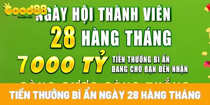 Tổng Hợp Khuyến Mãi Good88 Cho Hội Viên Đầu 2025 4 Jackpot money ngày 28 hàng tháng