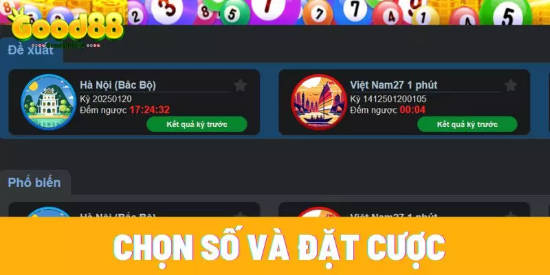 Chọn số và đặt cược