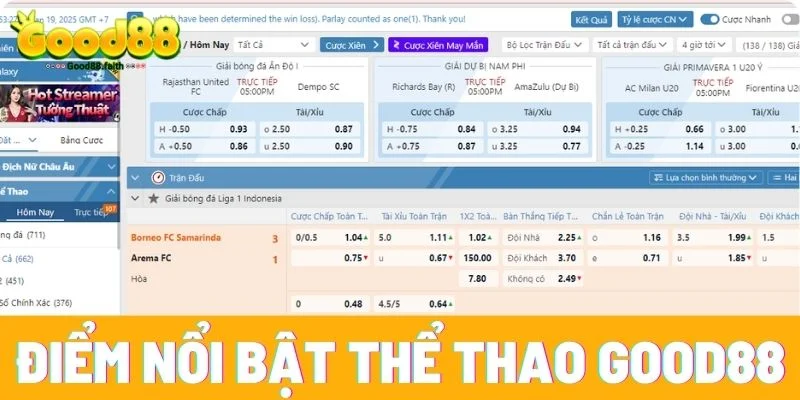 Điểm nổi bật của sân chơi thể thao Good88