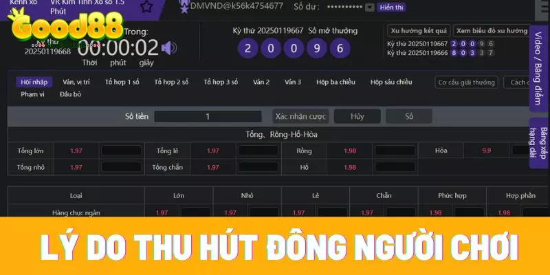 Lý do sảnh xổ số Good88 thu hút đông người chơi